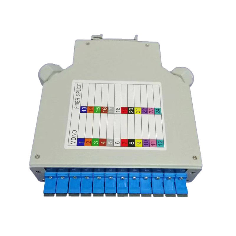 Aluminum Alloy Plastic Splice Tray DIN Fiber Optic Terminal Box 12 Port