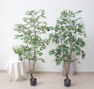 China Bonsai Fake Branch Banyan Microcarpa Green Leaf Plastic Artificial Ficus Tree Outdoor on sale