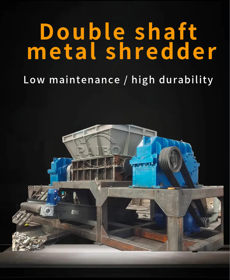 New Arrival Double-Shaft Scrap Metal Shredder Metal Waste Crusher Recycling Equipment