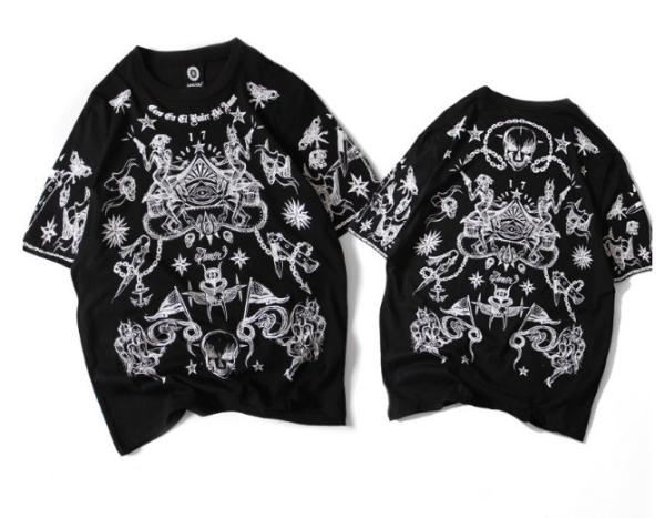 Fashional street hip hop style with skull printed wholesale men's oversize