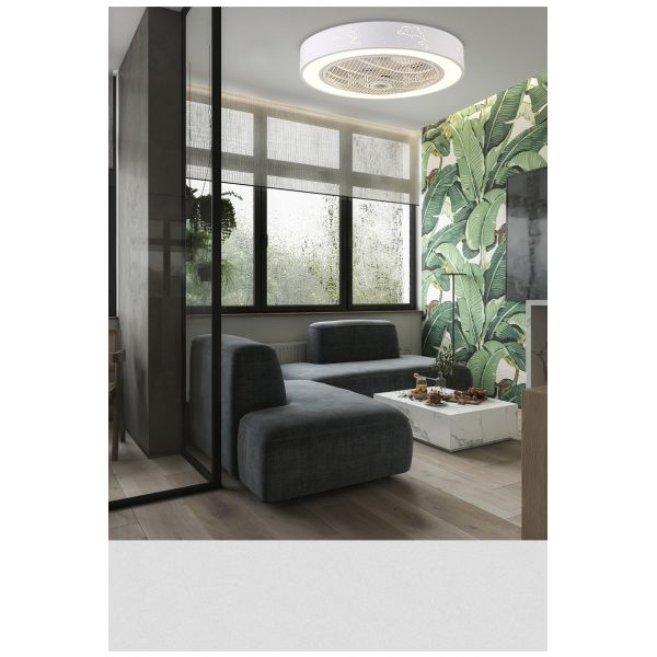 80lm/W Fancy Remote Control Ceiling Fan Light 42W*2 APP Conrtol