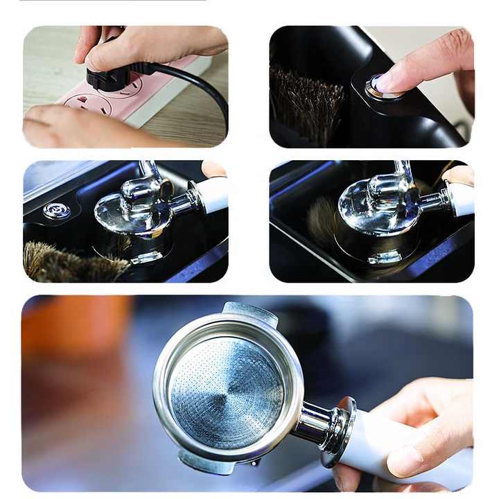 Cleaning Electric Espresso Portafilter Cleaner with Cleaning Brushes and 350rpm Speed