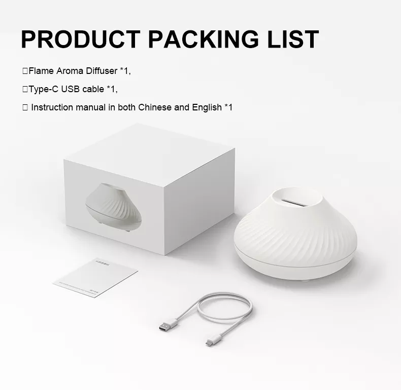 Dropshipping Newest RGB Light Flame Aroma Diffuser 130Ml 3d Colorful Flame Humidifier Fire Volcano Diffuser Dropshipping