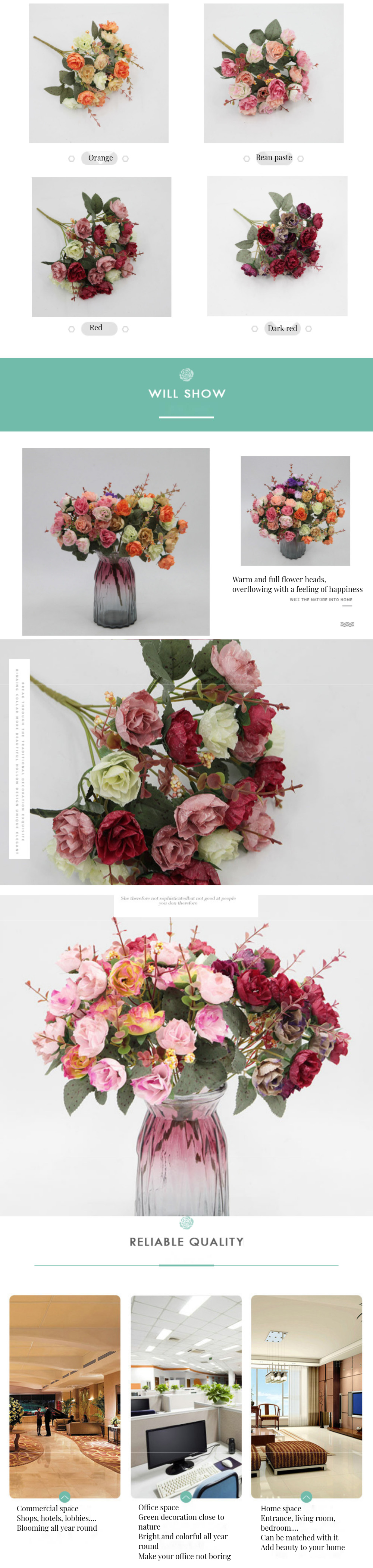 Artificial Flower Bouquet for Luxurious Home Decor Christmas Weddings and Mother's Day