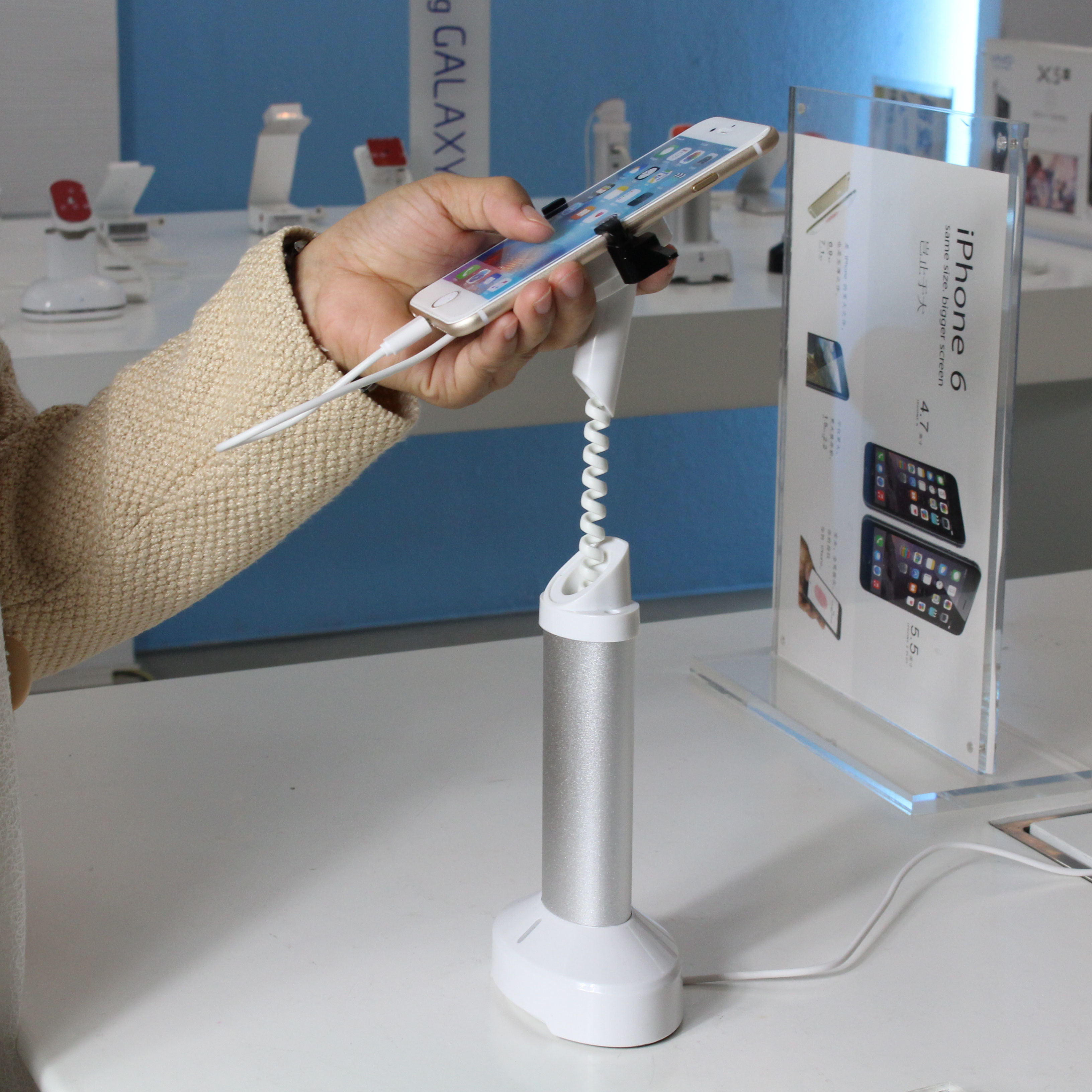 COMER anti-theft alarm security display system for mobile phone tablet acrylic holders