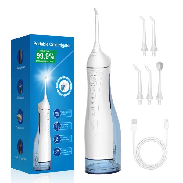 Water Flosser 4 Modes 2500mAh 300ML Rechargeable Portable Cordless Dental