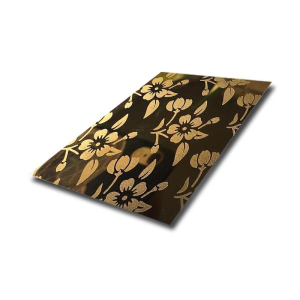 201 304 316 Stainless Steel Etched Sheet Mirror Gold Decorative Elevator Door