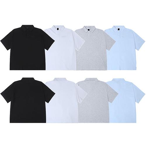 80% Cotton Simple Solid Color Letter Embroidered Short Sleeve Polo T-Shirt For