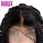Natural Black Brazilian Human Wigs Deep Curly Lace Front Wig With Baby Hair