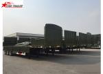 3 Axles Gooseneck Side Wall Semi Trailer Mechanical Suspension / Air Suspension