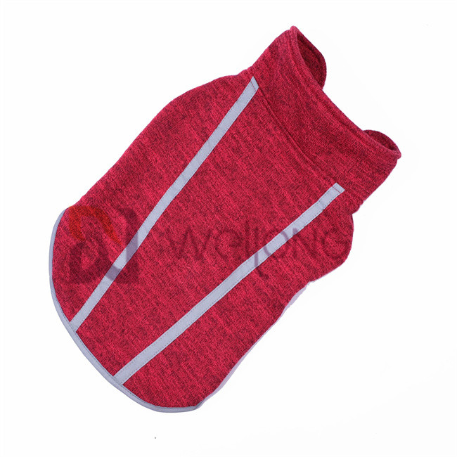 Red Heather Sweatshirt Fleece Autumn Velcro Pet Coat For Dog