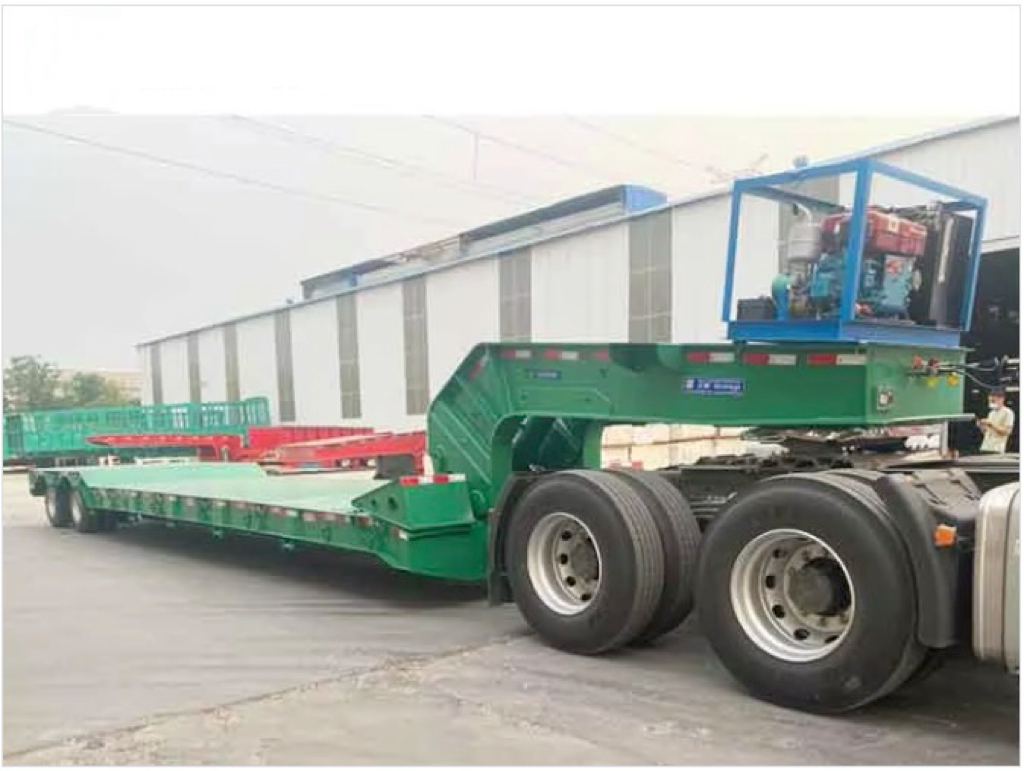 2 Line 4 Axle Low Bed Trailer 80-120ton Detachable Gooseneck Semi Truck Lowboy Trailer For Sale Malawi