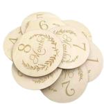 13-Piece Newborn Baby Monthly Milestone One-Sided Laser Cut Folk Art Wood Stand