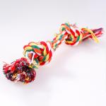 Various Size Dog Chew Toys , Cotton Material Colorful Dog Teething Toys