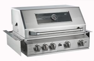 Wholesale High End outdoor bbq kitchen built in 4 3KW 304 tube burners gas bbq grill bbq with rear burner, full stainless steel from china suppliers