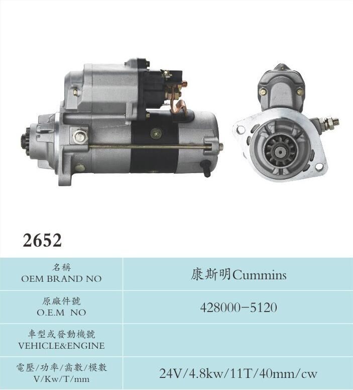 Car Accessories Nippondenso Starter Motor 428000-5120 Cummins auto parts