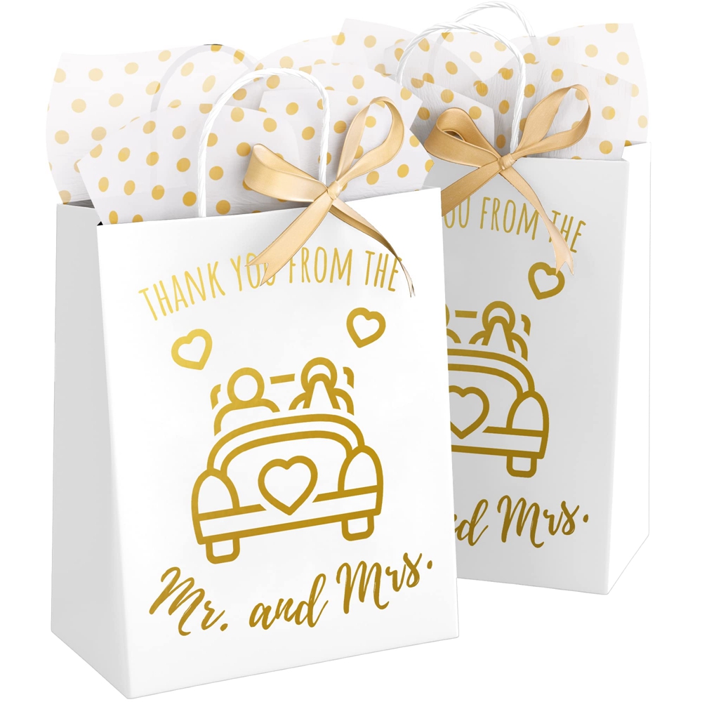 Cartoon Baby Girl Gift Paper Bag With CMYK 4 Color Offset Printing and Folding Style