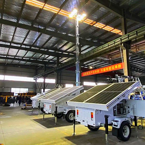 Rapid Deployment Towable Solar Light Tower Night Shift Illumination Construction Site Mobile Solar Light Tower