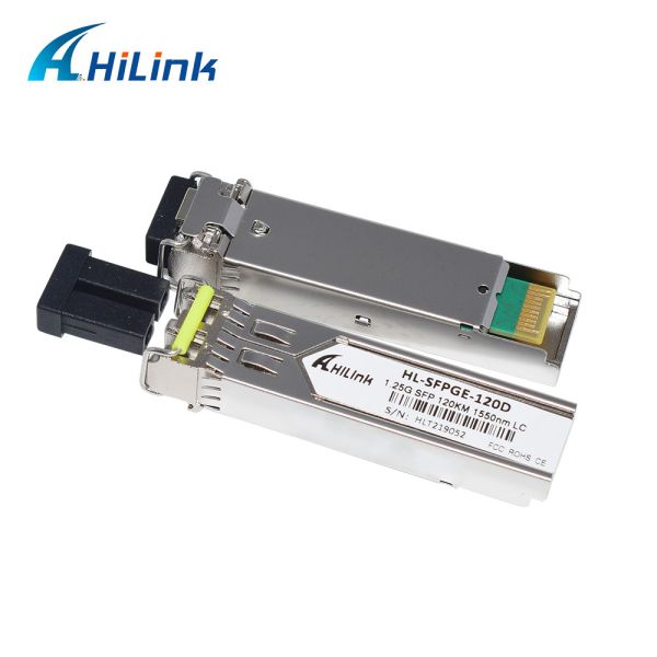 HL-SFPGE-120D HILINK 1.25G SFP Transceiver 1550nm LC Connector DDM GBIC Module for Long Distance 120km Reach and Stable Performance