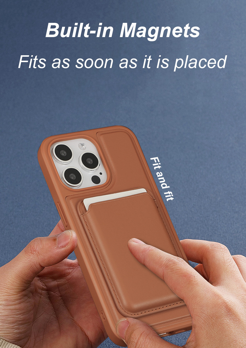 Custom Leather Magnetic Card Holder Wallet Shockproof For IPhone Samsung