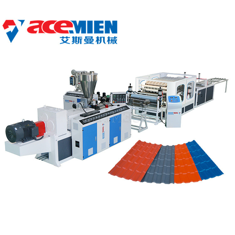 Double Screw 300kg/H 3mm Plastic Roof Tile Making Machine