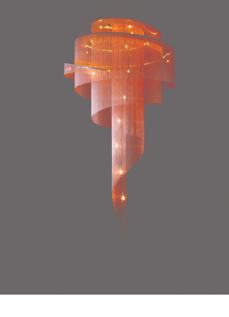 Large Hotel Staircase Stairwell Living room tassels Spirl Chandelier（WH-CC-28）