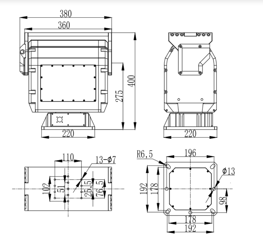 High-Performance Pan Tilt Unit with 20kg Payload, 360° Continuous Rotation, and IP67-Rated Protection