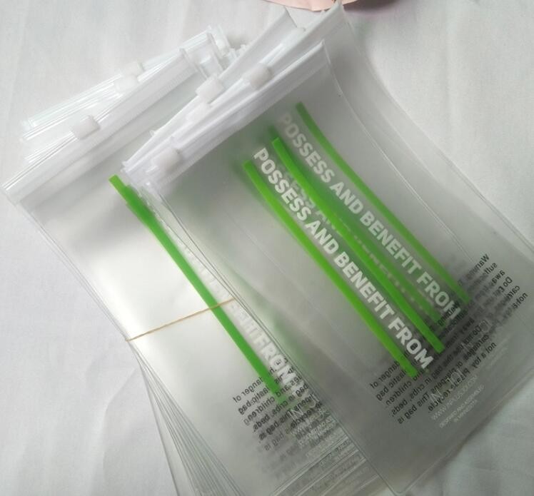 frosted PVC slider zipper bag plastic bag with zipper resealable pvc slider zip poly bag, Slider Packing PE Zipper packi
