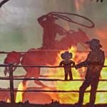 Decoration Cowboy Story Corten Steel Fire Pit Balls 900mm 1000mm