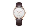 Stainless Steel Thinnest Automatic Watches Genuine Leather Strap SS Back Cover