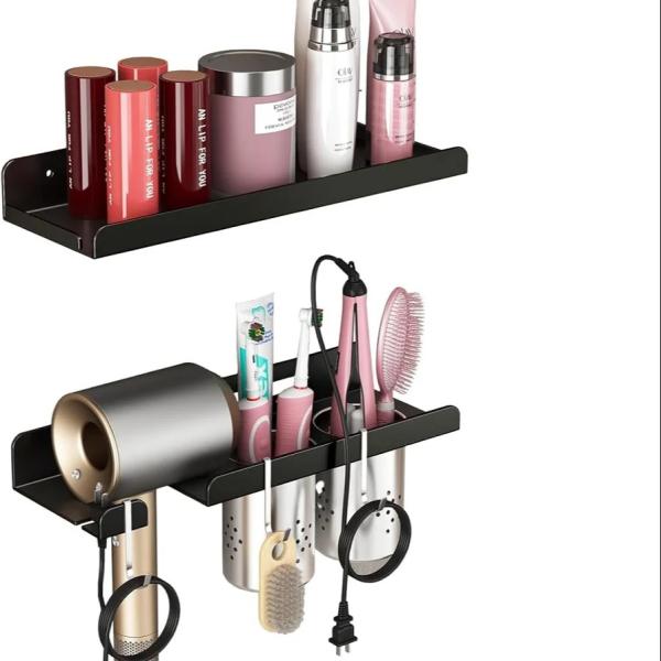 Salon Hair Styling Accessories Organizer Rack Hair Dryer Holder Wall Mount for