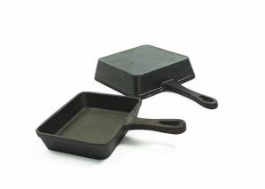 China Square Cast Iron Grill Griddle Pre seasoned Grill Skillet Pan 17.3*10.5*2.2cm on sale