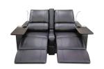 Faux Leather Power Home Theater Recliner Sectional Sofas With Raised Armrest