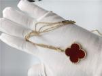 18k Gold Chain Necklace With Carnelian , Simple Gold Necklace No Diamond