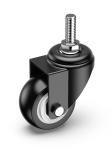 4 Piece Set Industrial Swivel Caster PVC Double Ball Bearing Threaded Stem