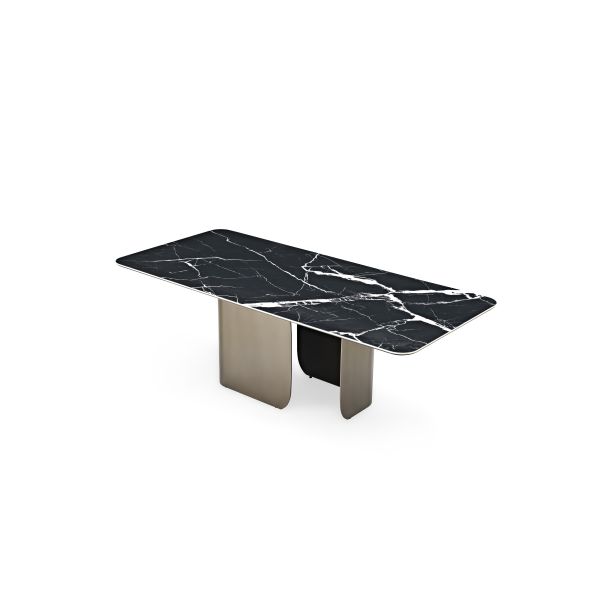 Custom Modern White Kitchen Furniture Dining Room Set Sintered Stone Rectangular Dining Room Table Set