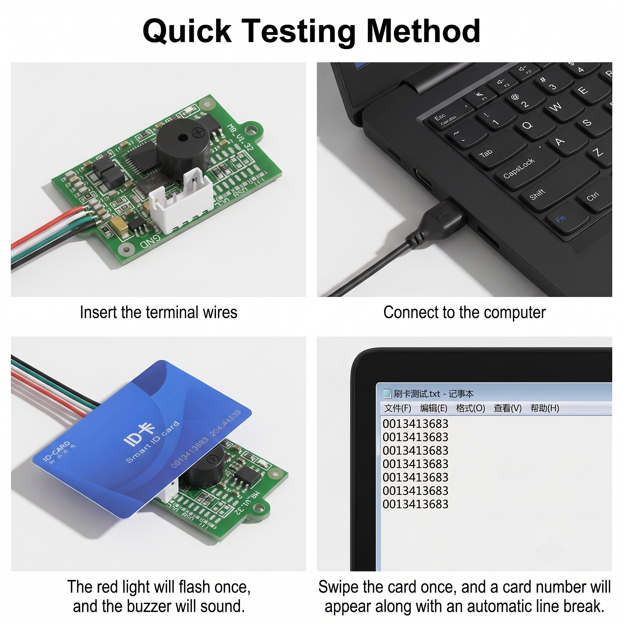M8-WD-UH-00 RFID Card Reader Module IC Card Reader S50 Contactless 14443A Protocol IC Card Issuer USB Interface
