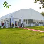 Huge Curved Shape Temporary Glass Marquee Tent PVC 3 To 50m Wide