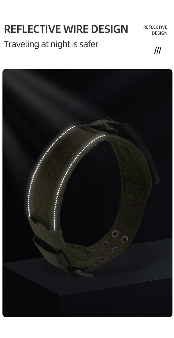 Pet Adjustable Tactical Dog Collar Reflective Thickened Nylon Collar