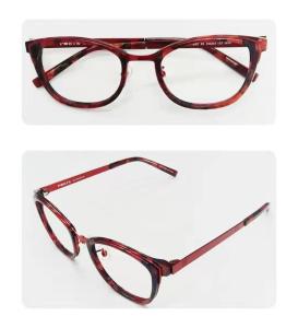 Wholesale optical glass , Accetate,Red+Black,eyewear frame，full frame，lady style from china suppliers
