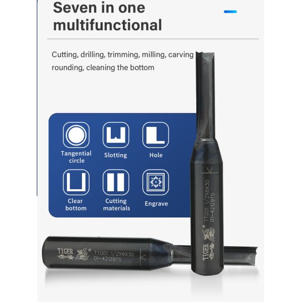 Tiger 1/2 and 1/4 Shank CNC Router Bit High Precision Carbide Straight Router Bit for Wood Working for Wood Router Bits