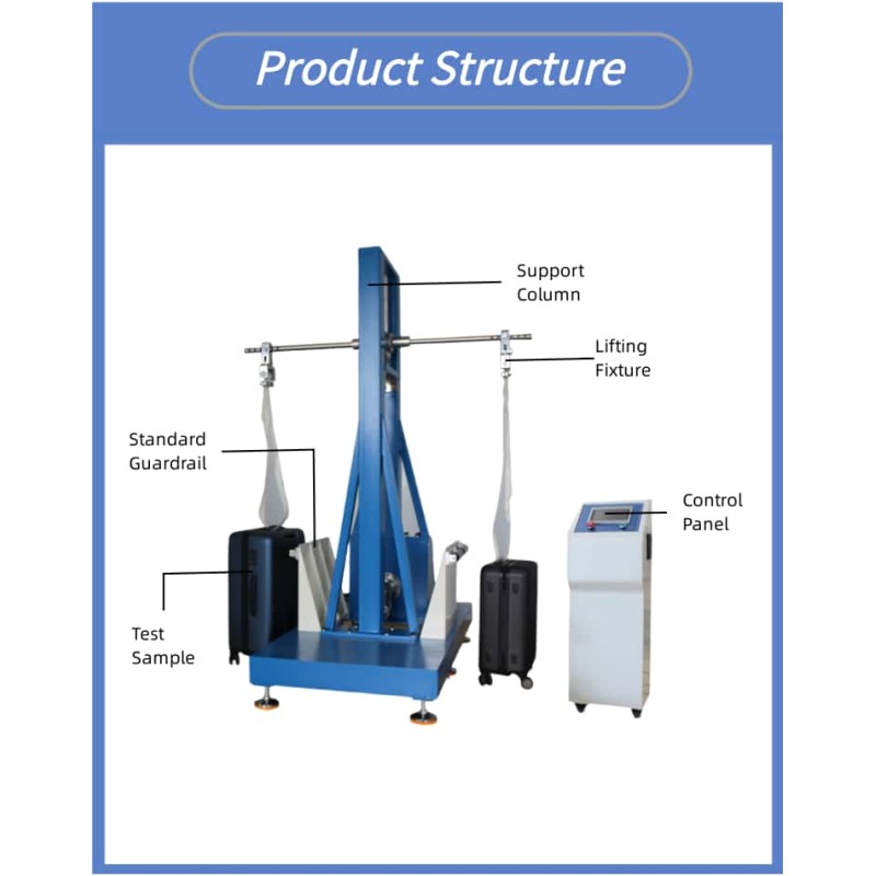 Automatic Luggage Lifting Lowering Testing Machine LCD Display Suitcase Baggage Bag Placing Tester HUAKAI