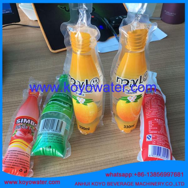 Quality energy drinks shape sachet packing machine for perfume/KOYO bottle shape pouch packing mac for sale