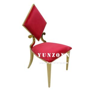 Wholesale Elegant Gold Stainless Steel Dining Chair with Poker Diamond Design from china suppliers