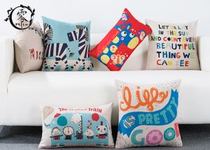 Wholesale Cute Cartoon Anamal Throw Silk Cotton Pillow Linen Decorative Cushion Cover Pillowcase For Sofa from china suppliers