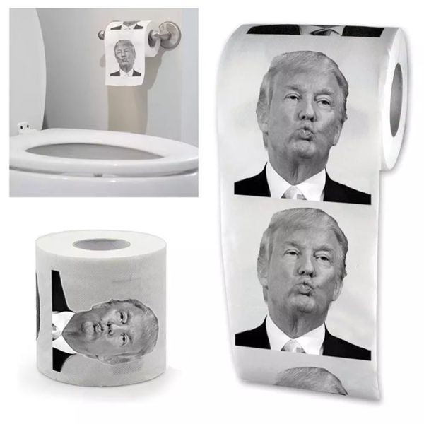 Trump Head Pattern Mixed Pulp Tissue Paper Roll