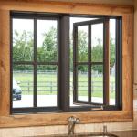 Security Aluminum Casement Window Dirt Resistance Glass