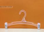 Transparency Plastic Clothes Hangers With Two Clips , Retail Clothes Hangers