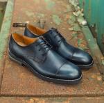 Brown Mens Slip On Leather Sneakers Lace Up Oxford Shoes For Autumn / Spring