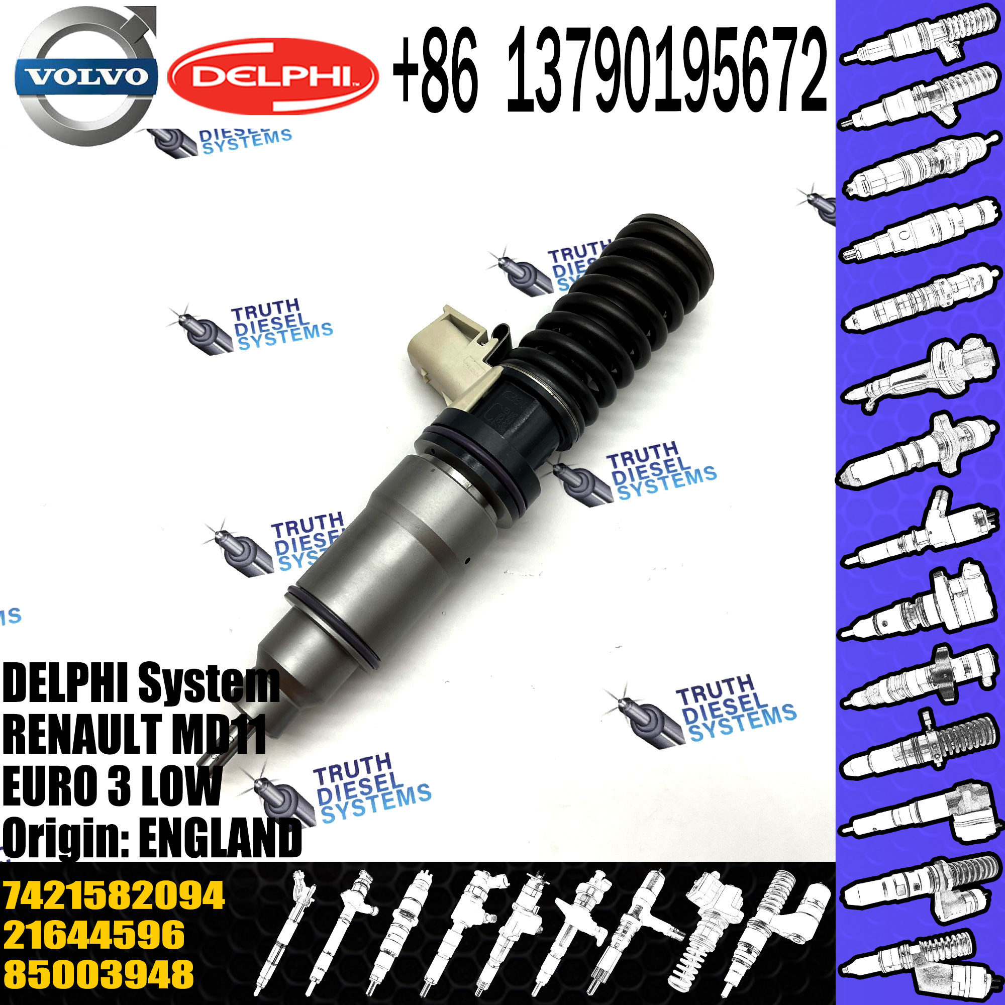 7421582094 diesel fuel injector BEBE4D35001 for VOL TRUCK 11LTR EURO3 LO E3.18